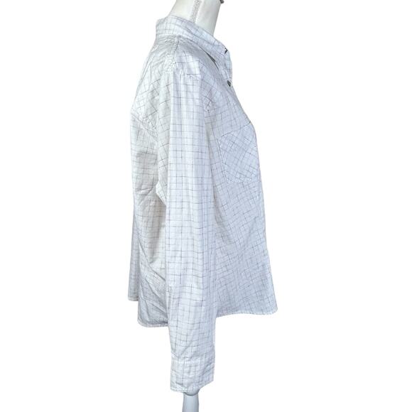 Roper Shirt Women Size 1X White Long Sleeve Faceted Snaps Color Checks Western - Picture 3 of 12